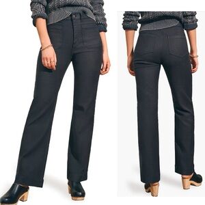Faherty Stretch Terry Wide Leg Pants Size 29 Washes Black $178